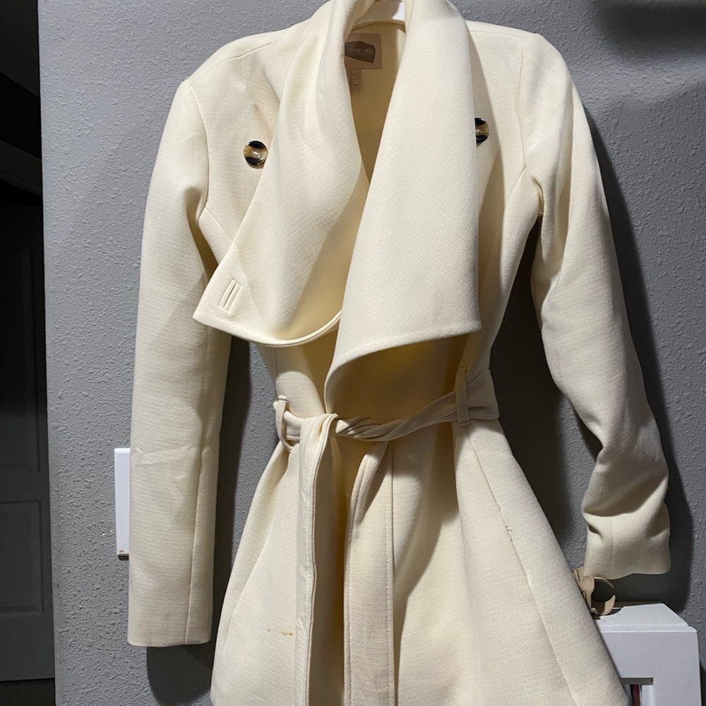 Forever 21 Cream Trench Coat